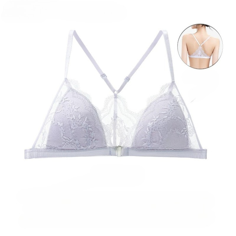 Beauty & Makeup Katia Di Paola Palermo - Women Wireless Lace Bralette Front‑Hook Closure