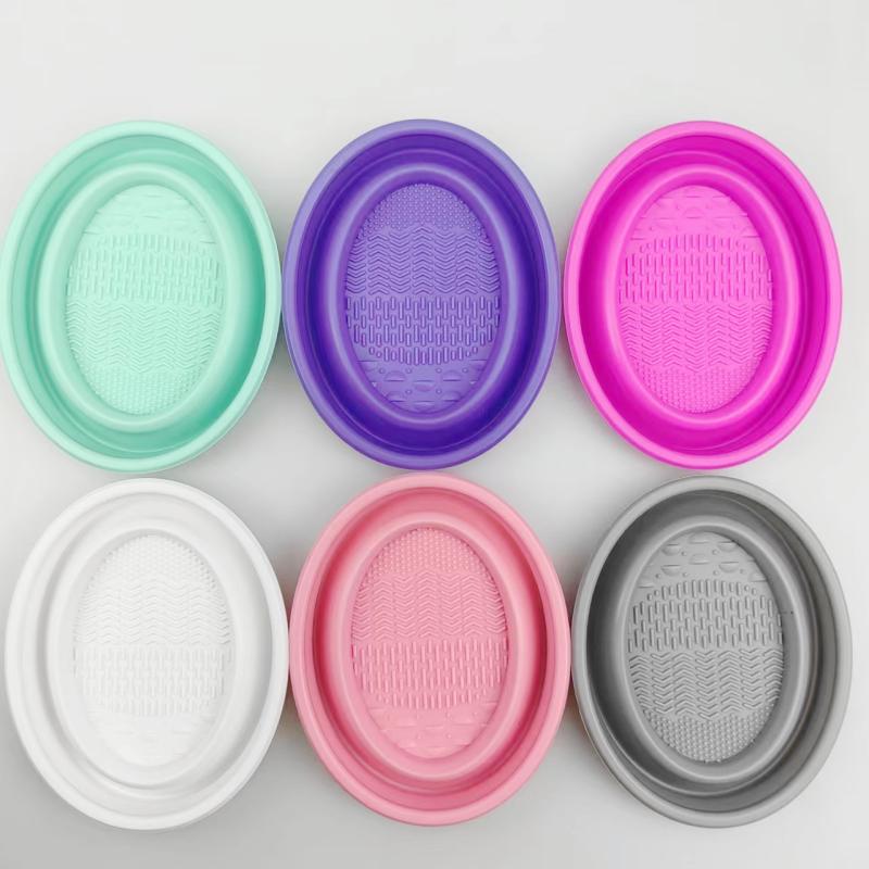 Beauty Makeup Tools Use - Folding Powder Puff Cleaning Bowl Eyeshadow