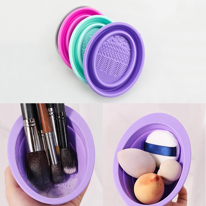 Beauty Makeup Tools Use - Soft Silicone Makeup Brush Cleaner Folding