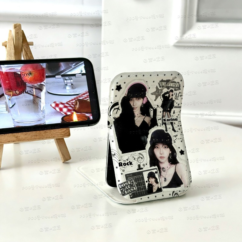 Beauty Y Makeup - Aespas Mini Folding Makeup Mirror Vertical