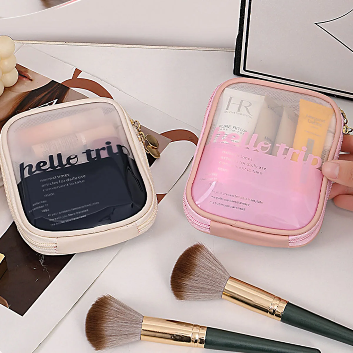 Beauty Makeup Lipstick - Transparent Portable Cosmetic Pouch Lipstick Organizer