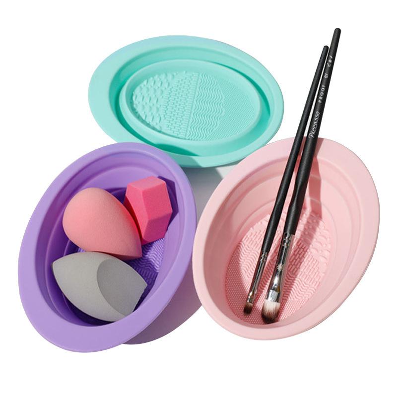 Folding Powder Puff Cleaning B - Beauty Makeup Tools Use ulasan dan harga
