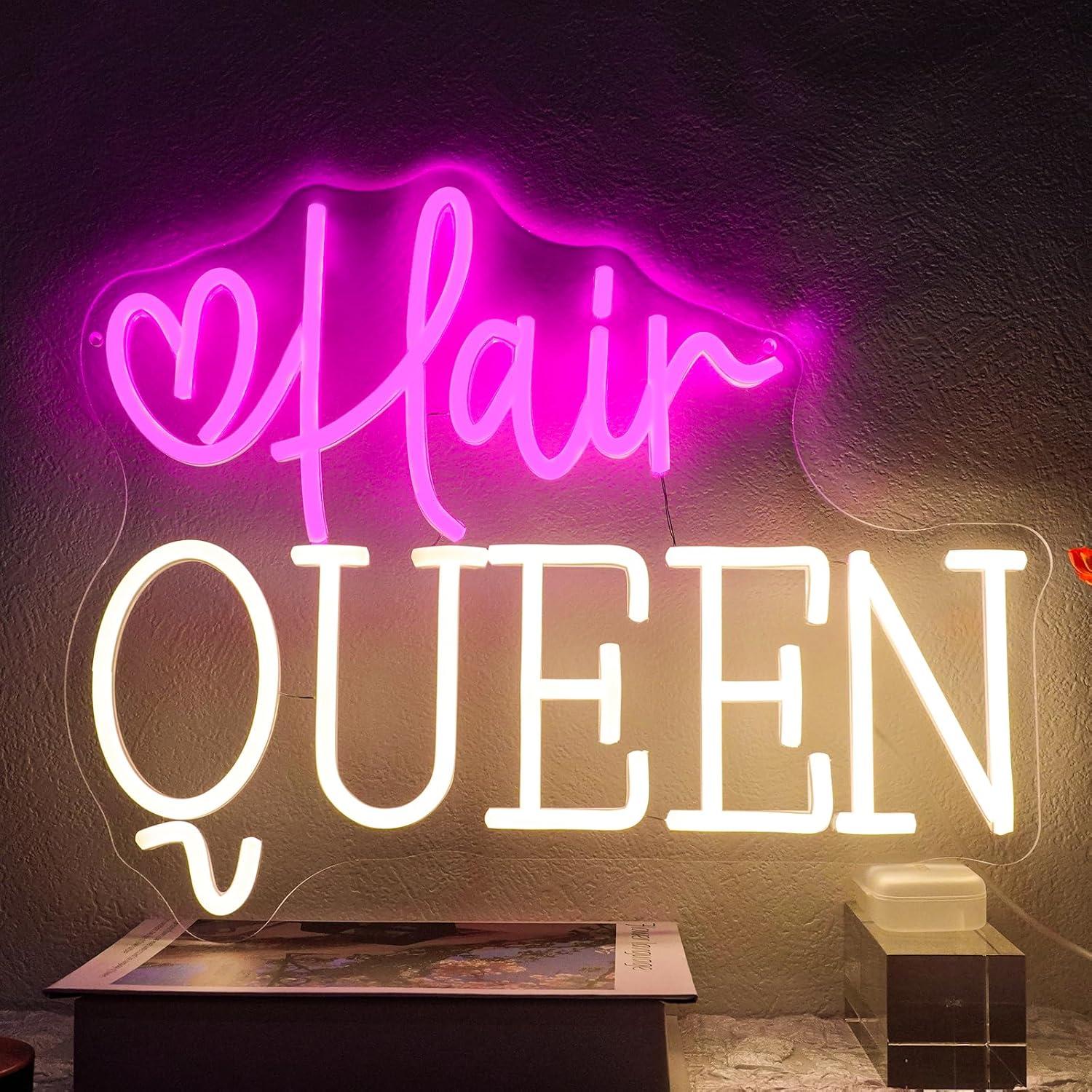 Hair Queen Neon Sign Dimmable  - Beauty Makeup Stores ulasan dan harga