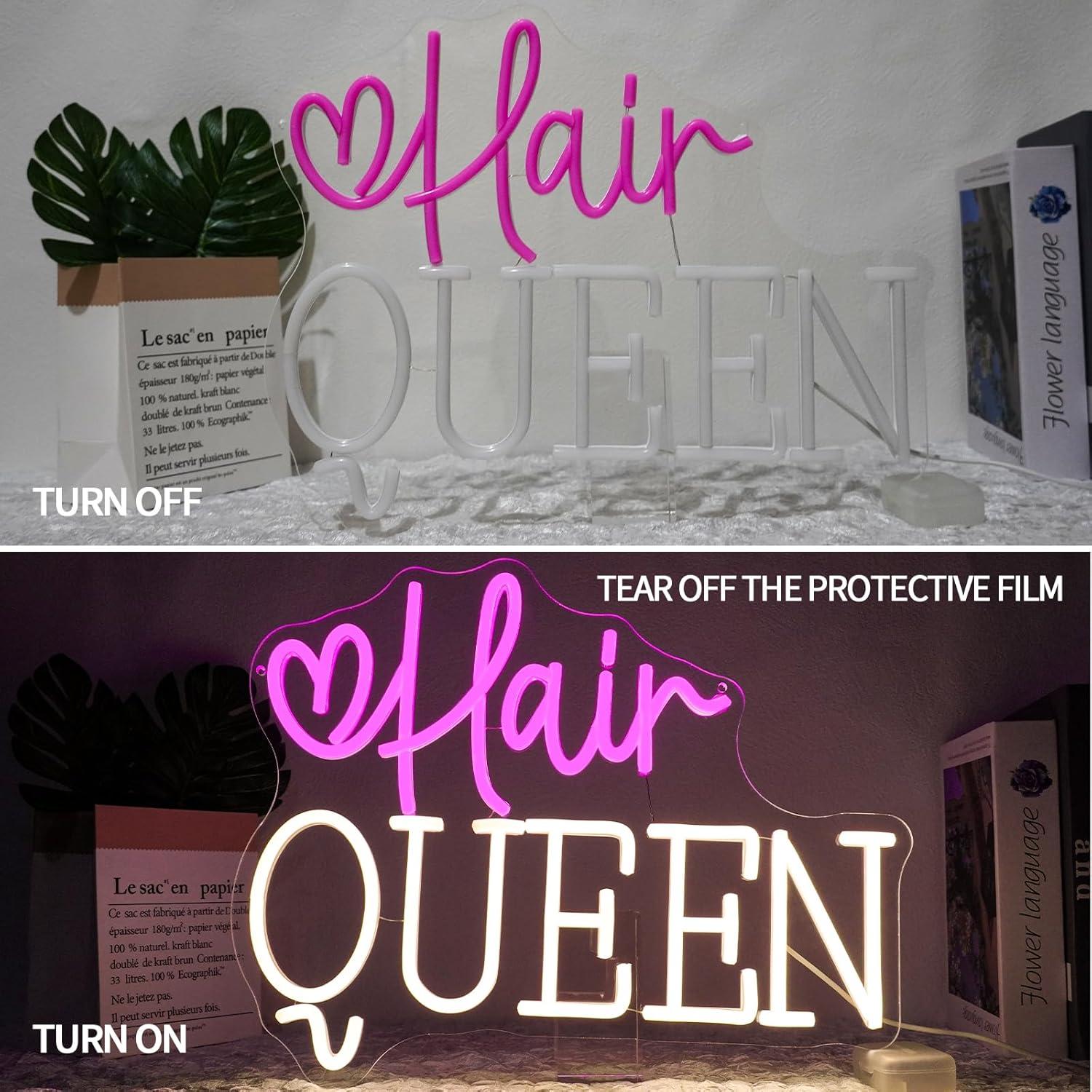 Hair Queen Neon Sign Dimmable  - Beauty Makeup Stores ulasan dan harga