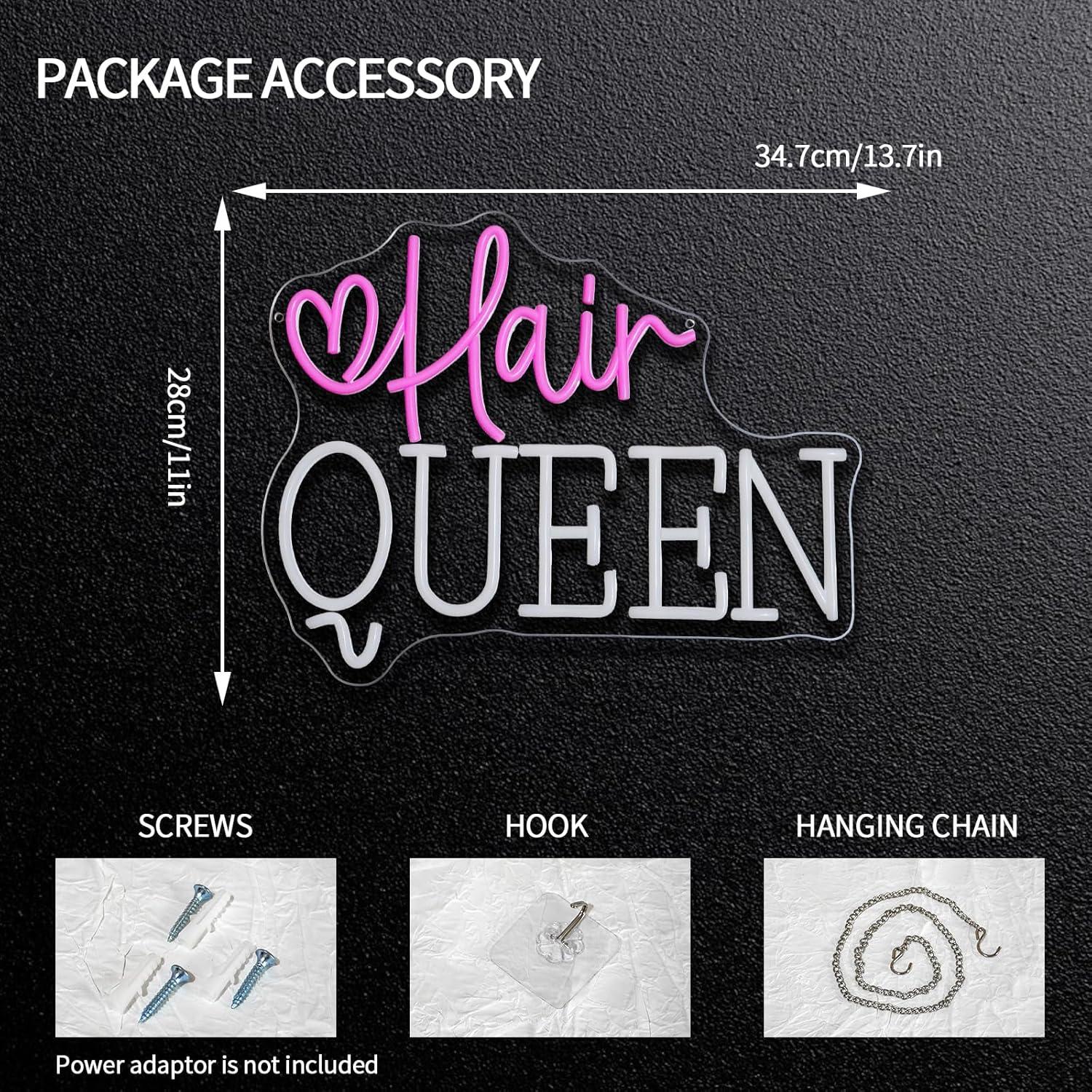Hair Queen Neon Sign Dimmable  - Beauty Makeup Stores ulasan dan harga