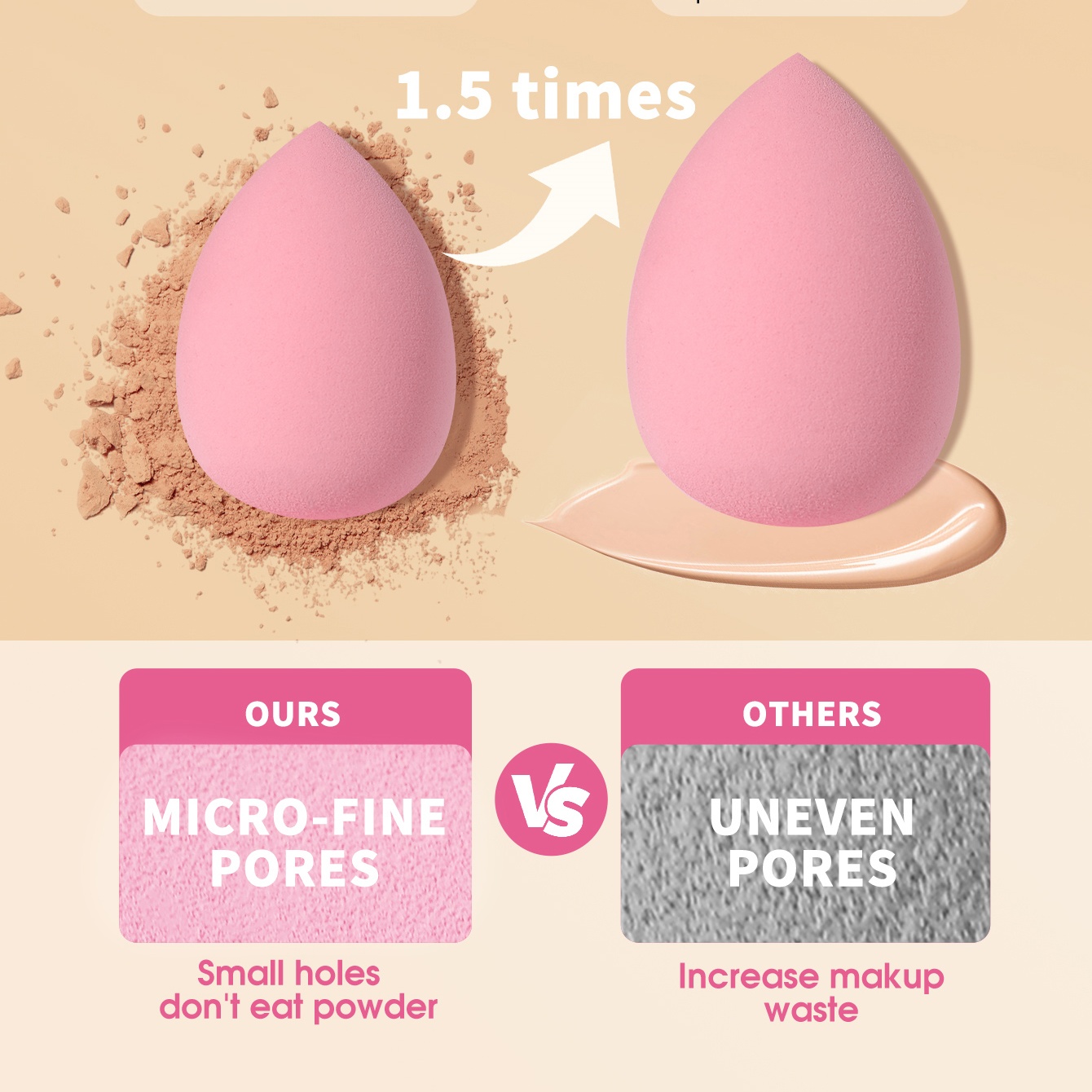 16PCS Pink Makeup Sponge & Pow - Beauty Makeup Tools Use ulasan dan harga