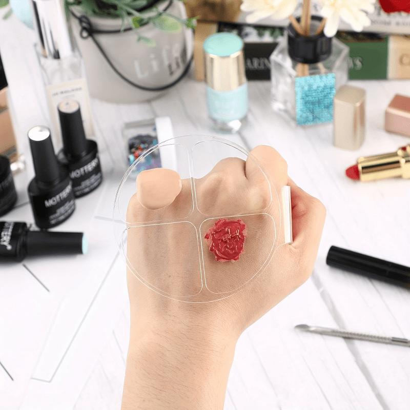 Acrylic Round Four Grid Color  - Beauty Makeup Foundation ulasan dan harga