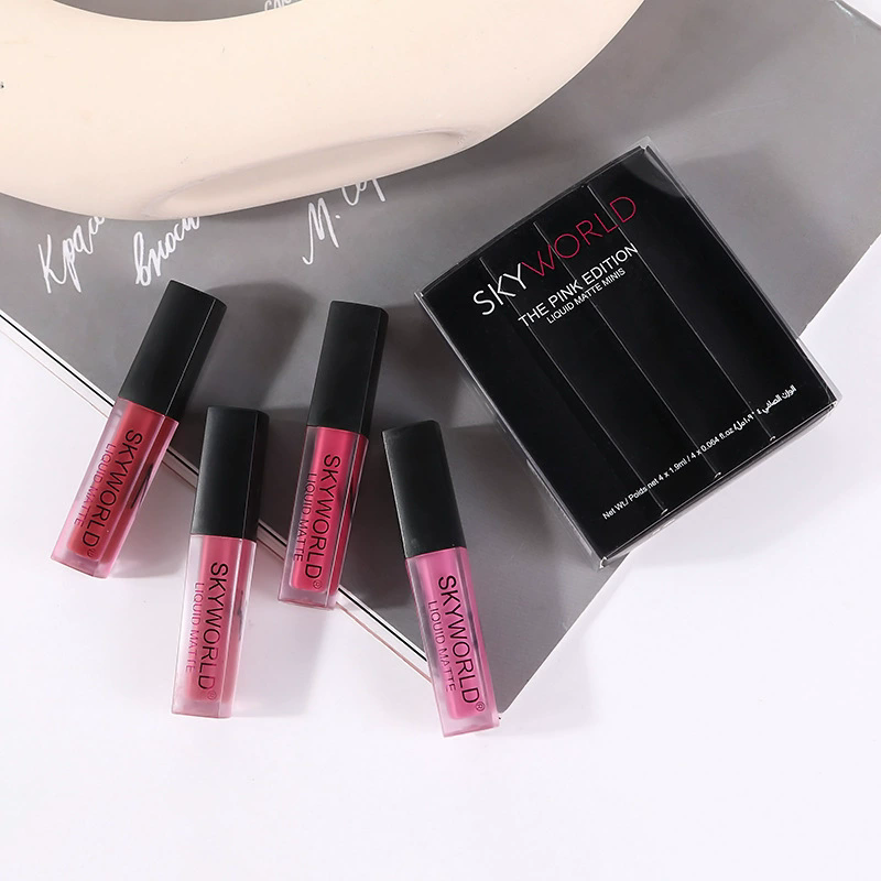 4pcs Lipstick Set Matte Lip Gl - Beauty Huda Makeup ulasan dan harga